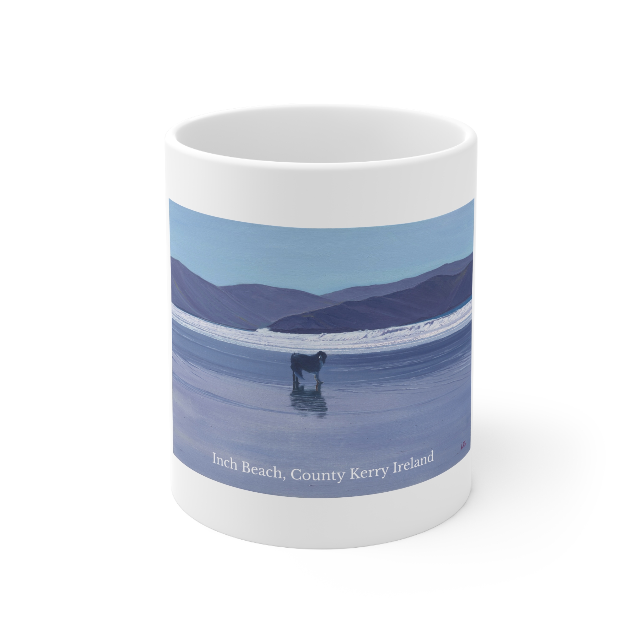 Inch Beach Coffee Mug Inch Beach | Kerry | Ireland | Dog on a beach | On the Beach | Coffee Mug | Tea Mug | Keltic Creative | Paul Kennedy